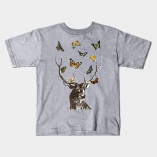 Stag and Butterflies Kids T-Shirt